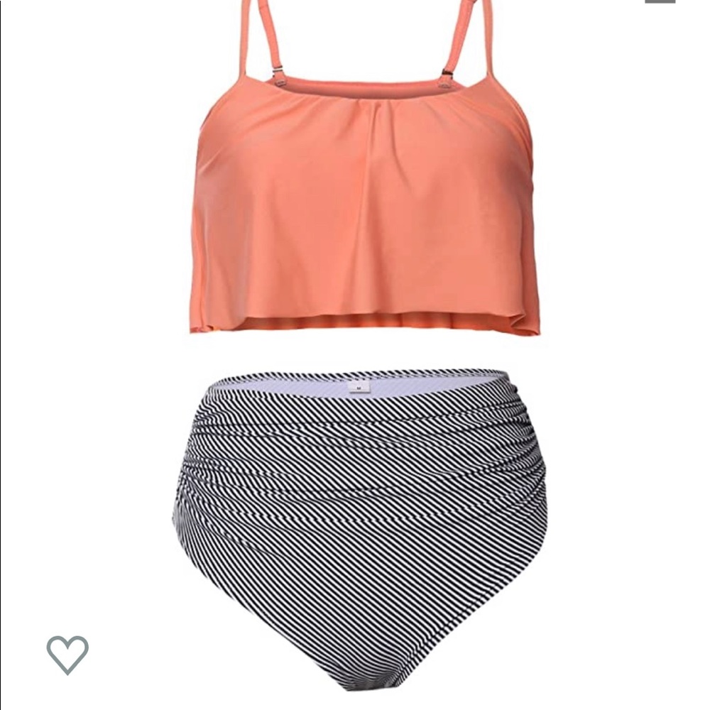 High waisted 2 piece swimsuit